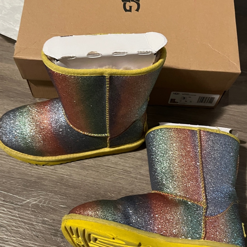 USED UGG Rainbow Glitter Boots